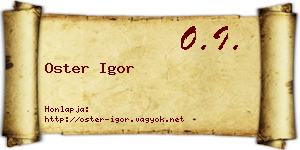 Oster Igor névjegykártya